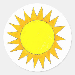 Zonnedag zondag zon-zonnige zomerzonnige stralen ronde sticker