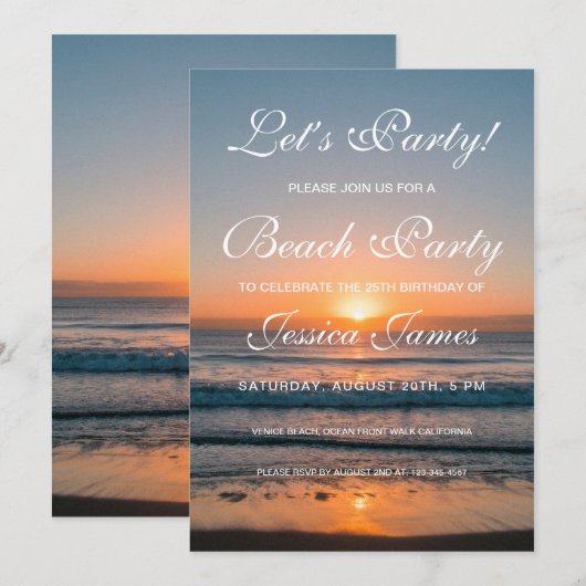 Zonnedagfeest uitnodiging (Voorkant / Achterkant)