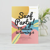 Zonnedaguitnodiging voor strandsurffeest kaart (Staand voorkant)