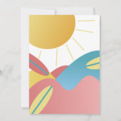 Zonnedaguitnodiging voor strandsurffeest kaart (Achterkant)