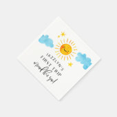 Zonnede eerste reis rond de zondag servet (Hoek)