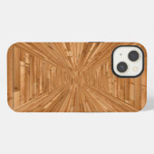 Zonnedek - Houten Box Illusie iPhone Hoesje (Achterkant horizontaal)