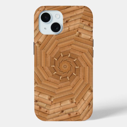 Zonnedek - Licht Houten Pinwheel Swirl Case-Mate iPhone Case (Achterkant)