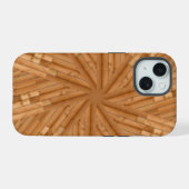Zonnedek - Lichte Houten Zonneburst iPhone 15 Case (Achterkant horizontaal)