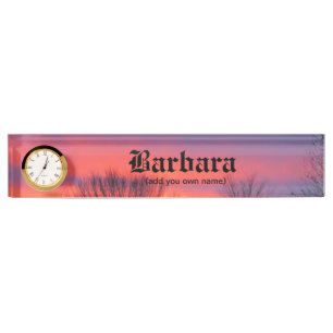 Zonnediskbord met klok naambordje