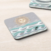 zonnedolfijngolven bier onderzetter (Linkerzijde)