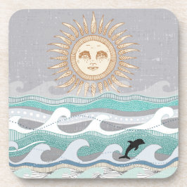 zonnedolfijngolven bier onderzetter