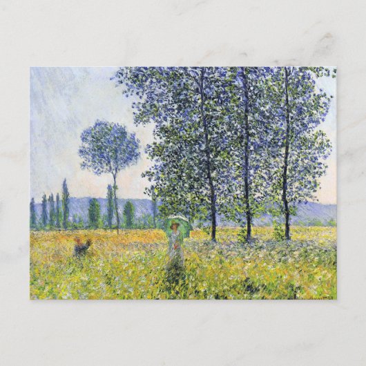 Zonneeffect onder de Poplars Claude Monet Briefkaart (Voorkant)
