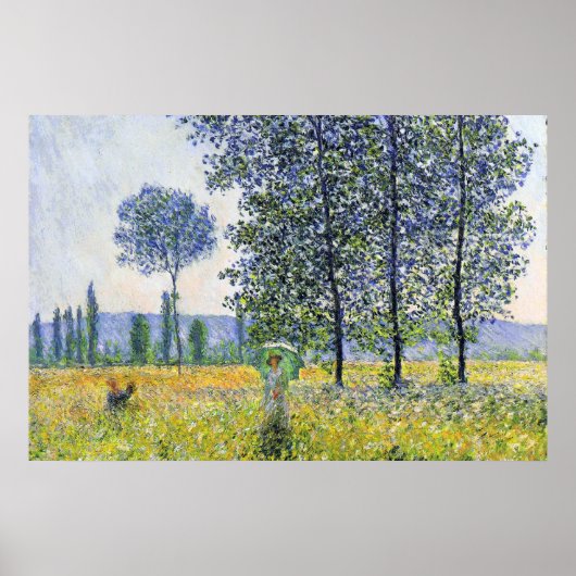 Zonneeffect onder de Poplars Claude Monet Poster (Voorkant)