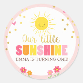 Zonneenborp sticker Birthday Girl Pink
