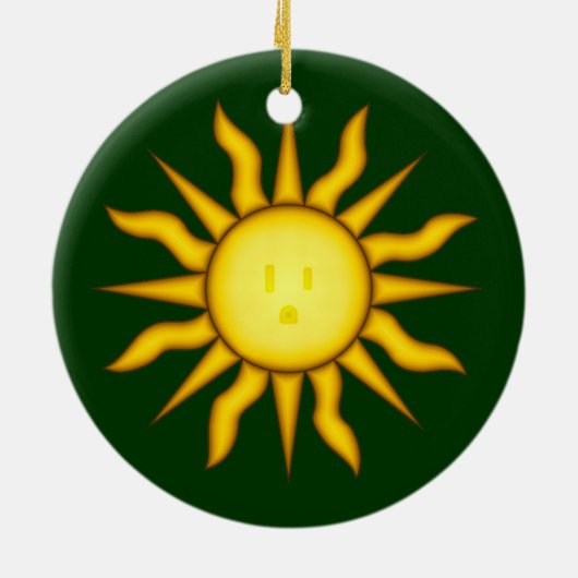Zonneenergie Zon Glyph Ornament (Achterkant)