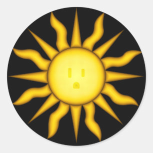 Zonneenergietriker Ronde Sticker