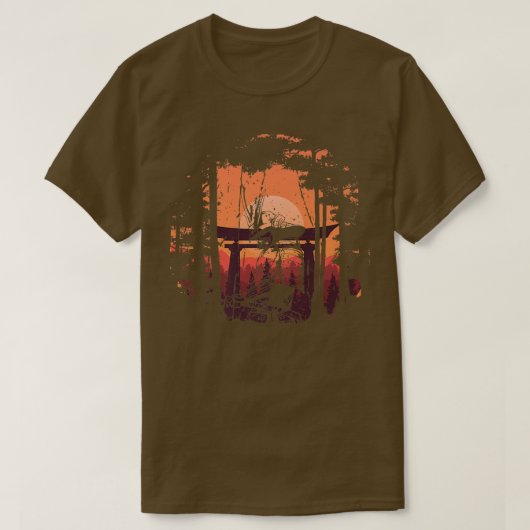 Zonnees Japans Samurai Fighter Sword T-shirt (Design voorkant)
