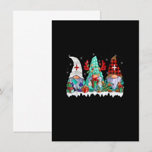 Zonnees kerst-knomes kotsen zusters pajamas PJ Kaart (Voorkant / Achterkant)