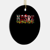 Zonnees Kerstkerst Stethoscoop Verpleegsters Xmas  Keramisch Ornament (Rechts)