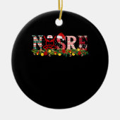 Zonnees Kerstkerst Stethoscoop Verpleegsters Xmas  Keramisch Ornament (Voorkant)