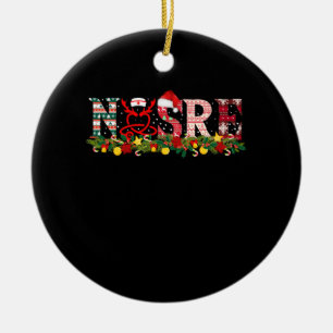 Zonnees Kerstkerst Stethoscoop Verpleegsters Xmas Keramisch Ornament