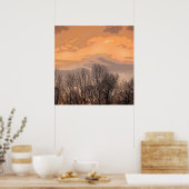 Zonneet met Bare Trees Poster (Keuken)
