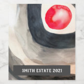 Zonneetiket voor abstracte waterverf wijn etiket (Enkel label)