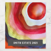 Zonneetiket voor abstracte waterverf wijn etiket (Enkel label)