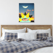 Zonnefantasie vol met sterren canvas afdruk (Insitu (Slaapkamer))