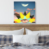 Zonnefantasie vol met sterren canvas afdruk (Insitu (Slaapkamer))