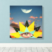 Zonnefantasie vol met sterren canvas afdruk (Insitu (Houten vloer))