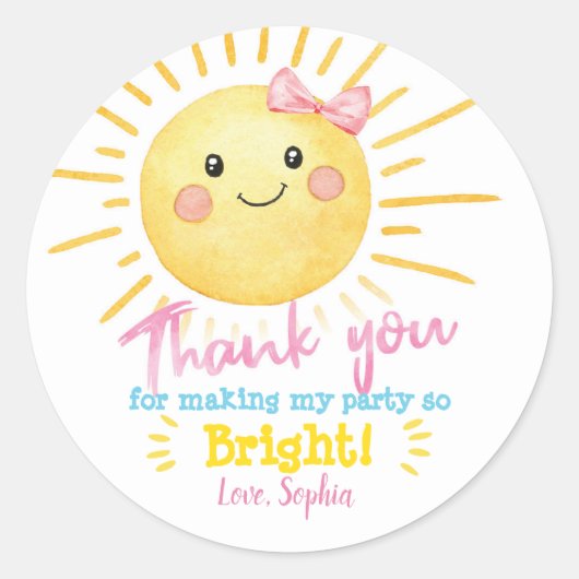 Zonnefeestjes, voorkeuren, bedankt, notities ronde sticker (Voorkant)