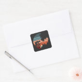 zonnefietser in het heuvelgebergte vierkante sticker (Envelop)