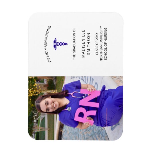 Zonnefoto afstuderen aankondiging magneet (Verticaal)