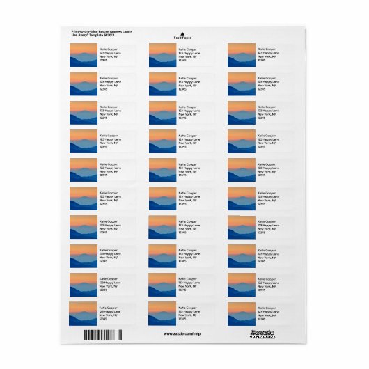 Zonnegebergte Abstract landschap Etiket (Full Sheet)