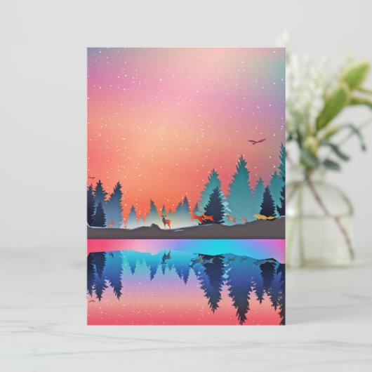 Zonnegebergte in blanco bedankkaart (Staand voorkant)