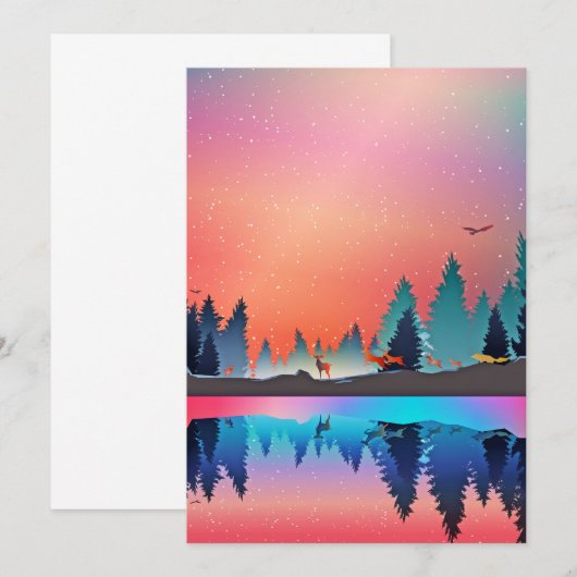 Zonnegebergte in blanco bedankkaart (Voorkant / Achterkant)