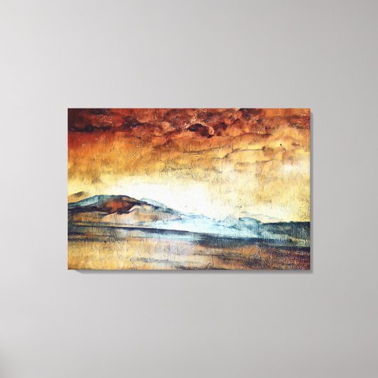 Zonnegebergte in de Waterverf Canvas Afdruk (Voorkant)