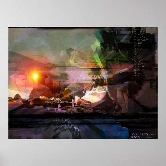 Zonnegebruik - abstracte afdruk poster (Voorkant)