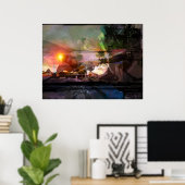 Zonnegebruik - abstracte afdruk poster (Thuiskantoor)