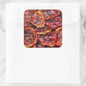 Zonnegedroogde tomaten vierkante sticker (Tas)