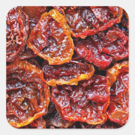 Zonnegedroogde tomaten vierkante sticker