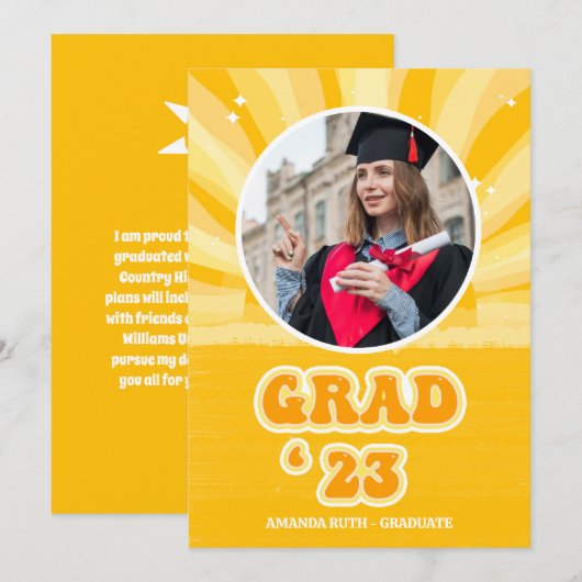 Zonnegeel Afstudeerder Aankondiging (Voorkant / Achterkant)