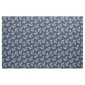 Zonnegeel Anker Op Marineblauw Stof Per Yard (Fat Quarter)