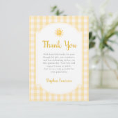 Zonnegeel Baby Shower Bedankkaart (Staand voorkant)