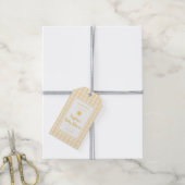 Zonnegeel Baby Shower Cadeaulabel (Met Touw)
