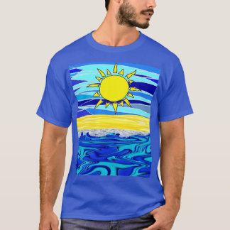 Zonnegeel blauw Zee T-shirt
