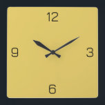 Zonnegeel E6CB5F Kleur - Jouw naam toevoegen Optie Vierkante Klok<br><div class="desc">Voeg een naam, initialen of wat tekst toe, of houd de kleur alleen. Kleurcoördinaten met andere items in de winkel op basis van de naam en de HEX-code (zescijferige hex-triplet). Gebruik deze code om andere items te mixen, te matchen en aan te passen om mee te gaan, of om toe...</div>