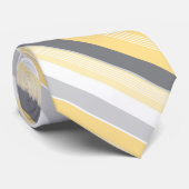 Zonnegeel en grijze strepen stropdas (Opgerold)