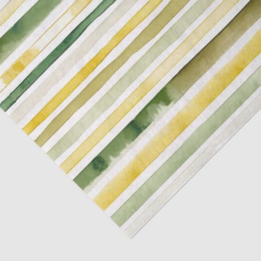 Zonnegeel en groene streep tissuepapier (Detail)