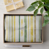 Zonnegeel en groene streep tissuepapier (Geschenk)