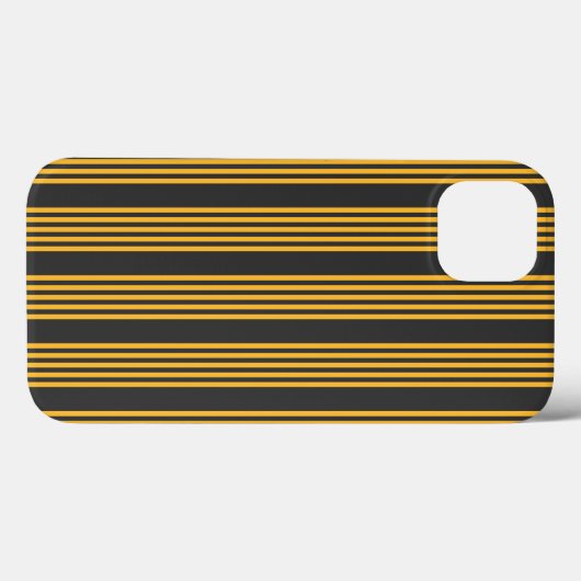Zonnegeel en houtskool met vijf strippen Case-Mate iPhone case (Achterkant (horizontaal))