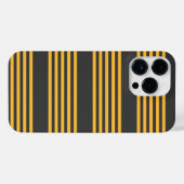 Zonnegeel en houtskool met vijf strippen iPhone hoesje (Achterkant horizontaal)