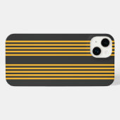 Zonnegeel en houtskool met vijf strippen iPhone hoesje (Achterkant horizontaal)